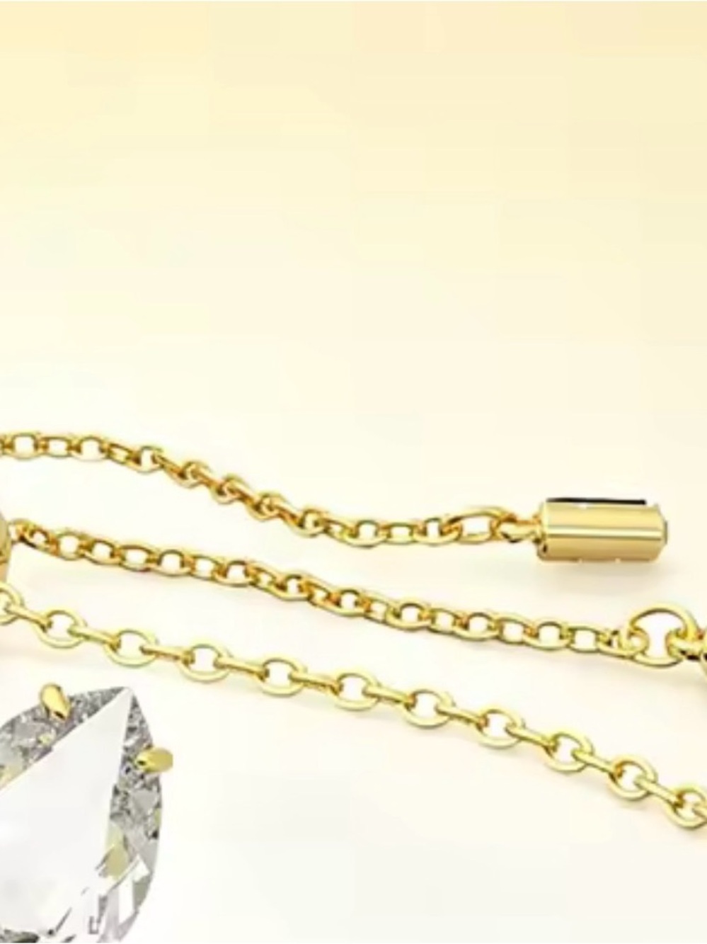 Swarovski Gold-Tone Yellow and Clear Crystal Flower Necklace - Picture 3 of 4